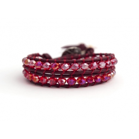 Bracciale donna cristalli rosso boreale