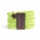 Green Leaf Silk Rope Bracelet For Woman With Swarovski Strass