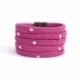 Fuchsia Silk Rope Bracelet For Woman With Swarovski Strass