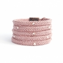 Pink Silk Rope Bracelet For Woman With Swarovski Strass