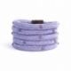 Lavender Silk Rope Bracelet For Woman With Swarovski Strass