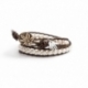 Cream Swarovski Pearls Wrap Bracelet For Woman. Worm Colors Onto Bronze Leather