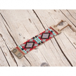 Red Beads Loom Bracelets For Woman