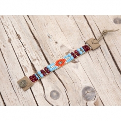 Bracciale donna Texas azzurro e rosso