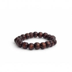 Dark Brown Wood Beads Bracelet