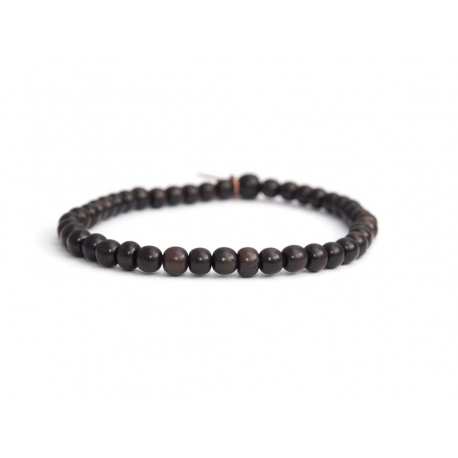 Dark Brown Wood Little Beads Bracelet