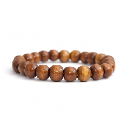 Bracciale uomo sfere legno miele