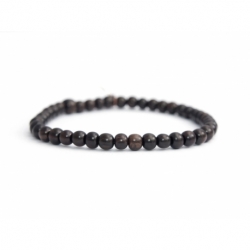 Dark Brown Wood Little Beads Bracelet For Man