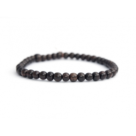 Dark Brown Wood Little Beads Bracelet For Man