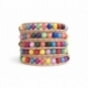 Bracciale donna giada multicolore su cuoio naturale chiaro