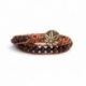 Brown Wrap Bracelet For Woman - Precious Stones Onto Blue Sky Leather