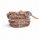 Grey Wrap Bracelet For Woman - Precious Stones Onto Natural Dark Leather