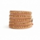 Gold Wrap Bracelet For Woman - Precious Stones Onto Natural Leather