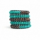 Mix Colored Wrap Bracelet For Woman - Precious Stones Onto Dark Brown Leather