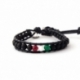 Bracciale uomo uomo nero bandiera italiana