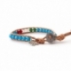 Mix Colored Wrap Bracelet For Woman - Crystals Onto Natural Light Leather