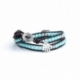 Bracciale uomo unisex turchese e ematite silver