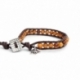 Brown Eye Tiger Precious Stones Wrap Bracelet For Man. Brown Eye Tiger Stones Onto Brown Leather