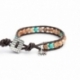 Picture Jasper And Turquoise Bracelet For Man. Picture Jasper And Turquoise Onto Dark Brown Leather