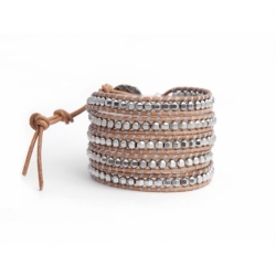 Bracciale donna silver su cuoio naturale