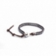 Bracciale uomo ematite grey su cuoio marrone