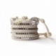 White Wrap Bracelet For Woman - Precious Stones Onto White Leather