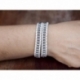 Grey Wrap Bracelet For Woman - Precious Stones Onto White Leather