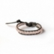 Pink Wrap Bracelet For Woman - Precious Stones Onto Mallow Leather