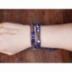 Mix Colored Wrap Bracelet For Woman - Precious Stones Onto Amethyst Purple Leather