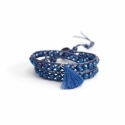 Bracciale donna cristalli metallic blu e nappina