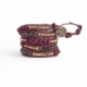Bracciale donna ematite e agata su cuoio bordeaux