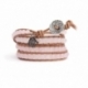 Pink Wrap Bracelet For Woman - Precious Stones Onto Natural Light Leather