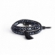 Bracciale nero donna cristalli e charm