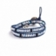 Bracciale donna blu cristalli Swarovski con bottone Swarovski