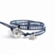 Bracciale donna blu cristalli Swarovski con bottone Swarovski