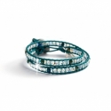 Bracciale donna indicolite cristalli Swarovski con bottone Swarovski