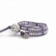 Bracciale donna viola cristalli Swarovski con bottone Swarovski