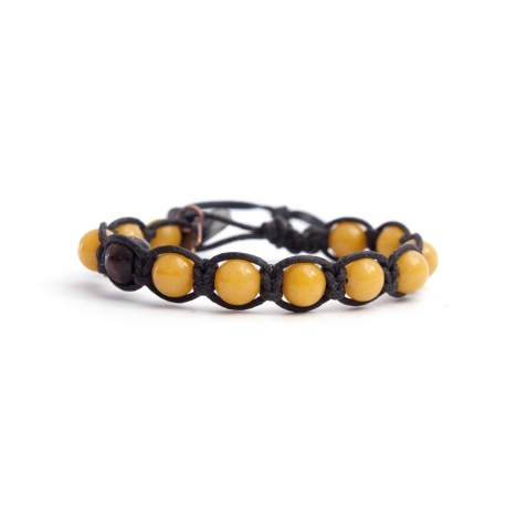 Bracciale tibetano donna giada gialla