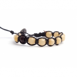 Yellow Natural Jade Tibetan Bracelet For Woman