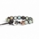 Multicolored Amazonite Matte Tibetan Bracelet For Man