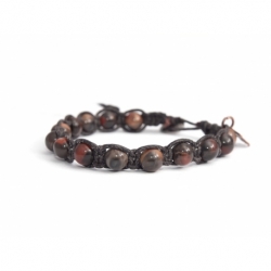 Black Jasper Polychrome Tibetan Bracelet For Man