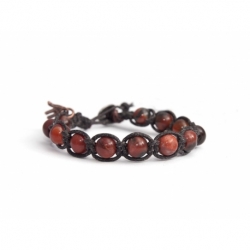 Red Jasper Polychrome Tibetan Bracelet For Man