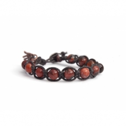 Red Jasper Polychrome Tibetan Bracelet For Woman