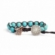 Bracciale tibetano donna turchese e bottone argento tibetano