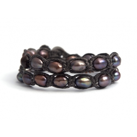 Black River Pearls Tibetan Bracelet For Woman