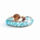 Turquoise Swarovski Wrap Bracelet For Woman Onto Caramel Leather