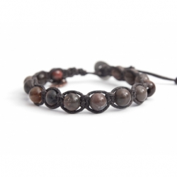 Dove-Gray Polychrome Jasper Tibetan Bracelet For Woman