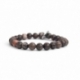 Dove Polychrome Jasper Bead Bracelet For Man With Swarovski Strass And Steel Oval Charm