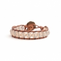 Sand Opal Swarovski Wrapbracelet For Woman. Opal Crystals Onto Natural Leather