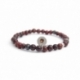 Polychrome Red Jasper Bead Bracelet For Man With Swarovski Strass And Steel Round Tag Charm